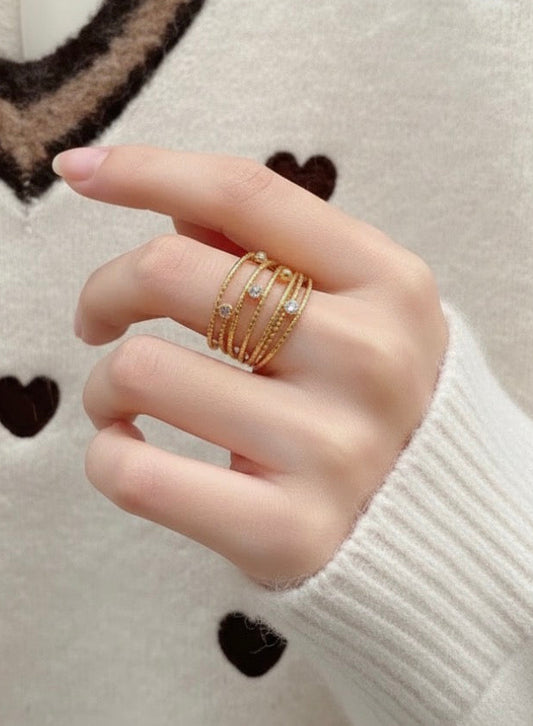 Bague OXFORD|Réglable - Multirang & diams