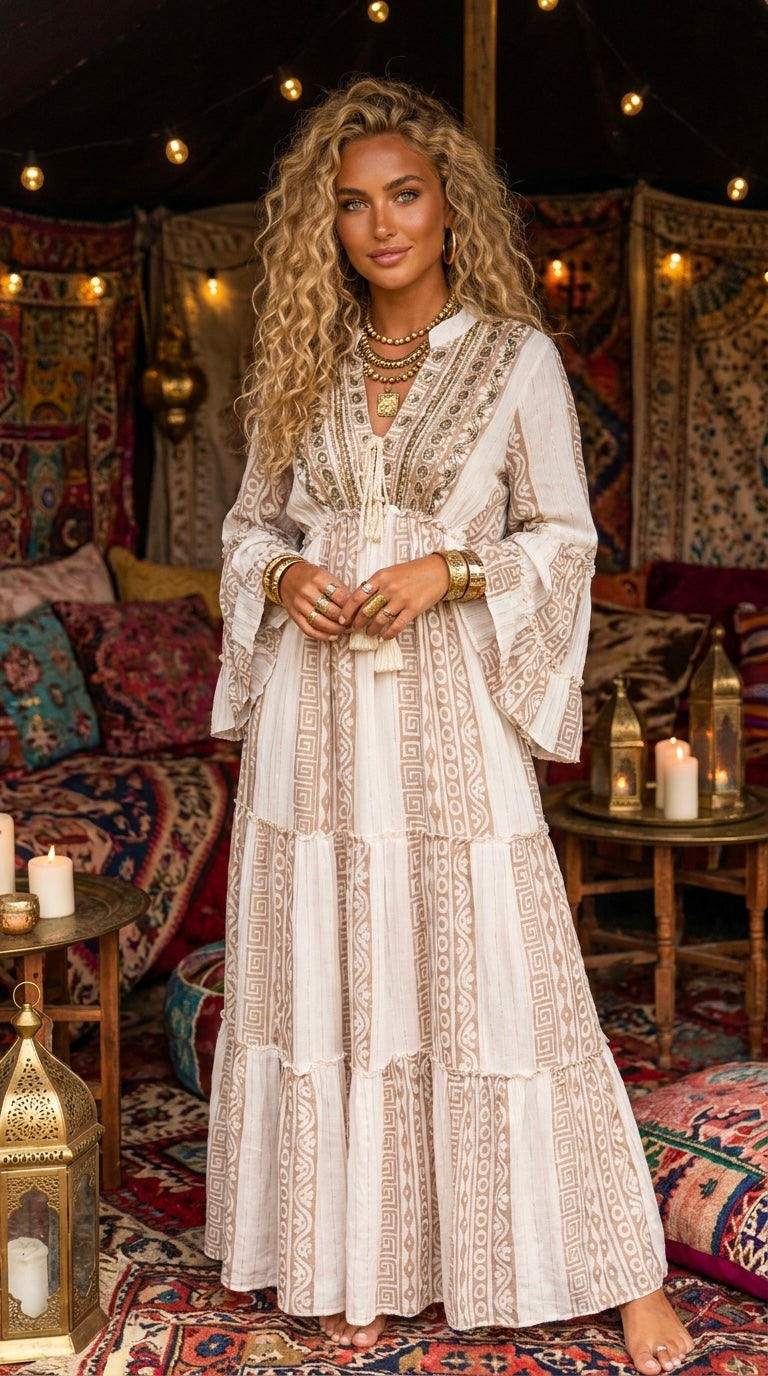 Robe Longue Bohème HELENA ✨ Esprit Gipsy