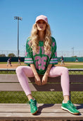 Cargar la imagen en la vista de la galería, Baskets HUDSON – Sneakers vertes Étoile Femme Style Rétro💚
