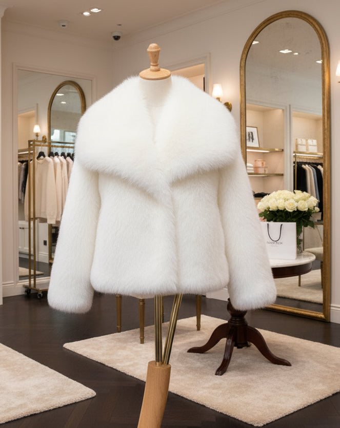 Veste fausse fourrure blanche SNOW