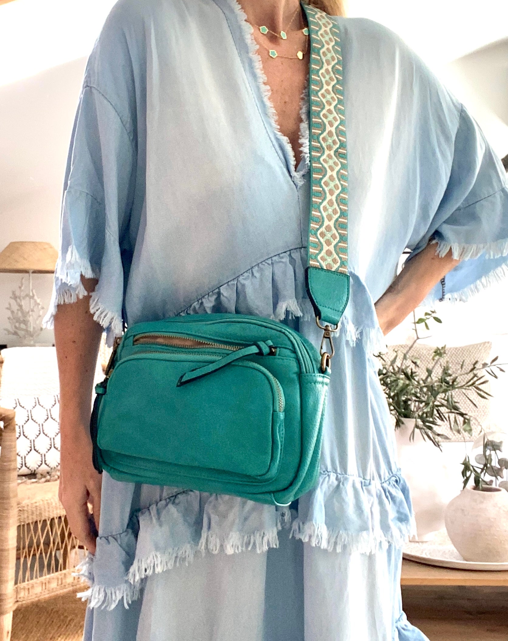 PALMA turquoise shoulder bag