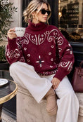 Cargar la imagen en la vista de la galería, Pull bandana bordeaux col roulé CLARA
