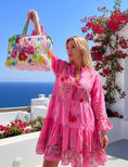 Charger l'image dans la visionneuse de la galerie, Sac Boho Rose Floral IDYLLE – Coton Lavable | Sac Hippie Chic | Resort Été
