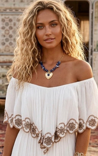 Collier Cœur Azucena | Pierres Bleues Style Mille et Une Nuits✨