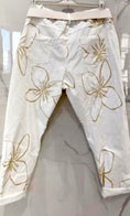 Load image into Gallery viewer, Pantalon blanc fleurs MAYA
