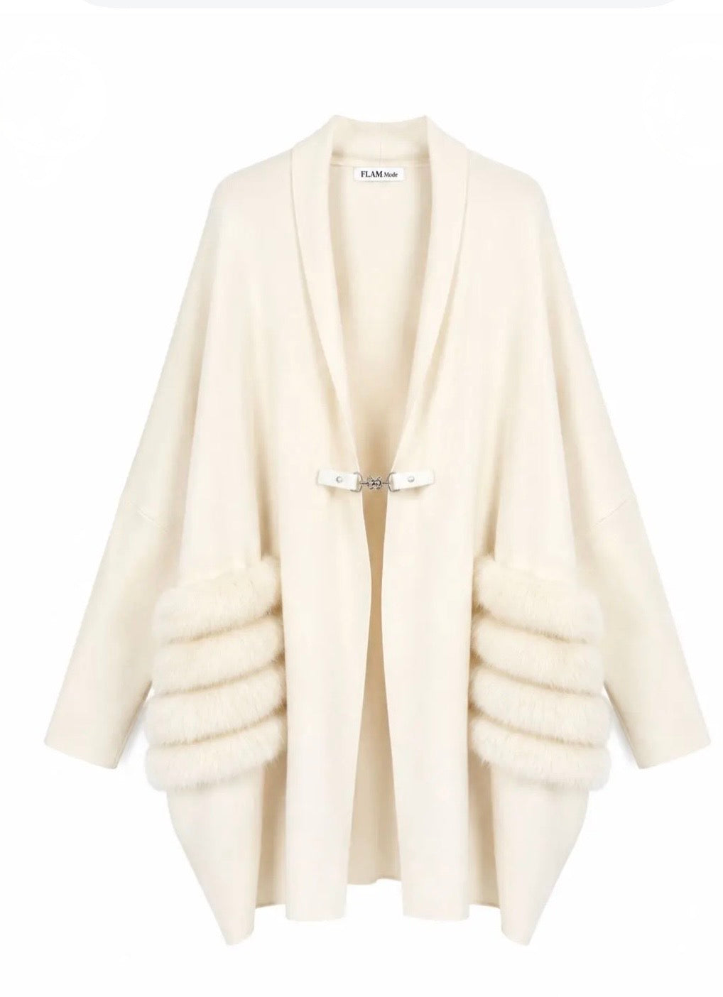 Gilet Oversize Poches Fausse Fourrure HÉLÈNE
