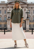 Load image into Gallery viewer, Chemise Kaki LILY – Style Officier Boutons Dorés
