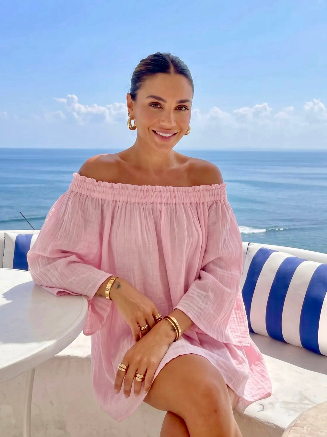 Blouse Bustier Coton NAIA – Top Élastique Bohème Chic Femme | Resort Été