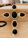 Load image into Gallery viewer, Sautoir croix perles noires VERA
