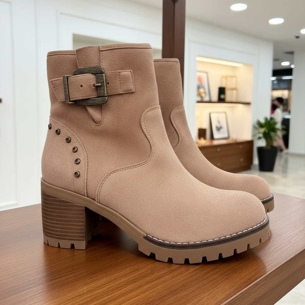 Boots bottines daim beige HILARY