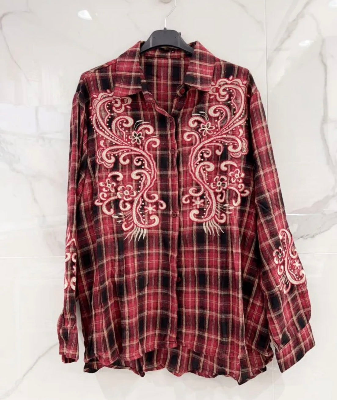Chemise BILLY – Carreaux & Broderies Western