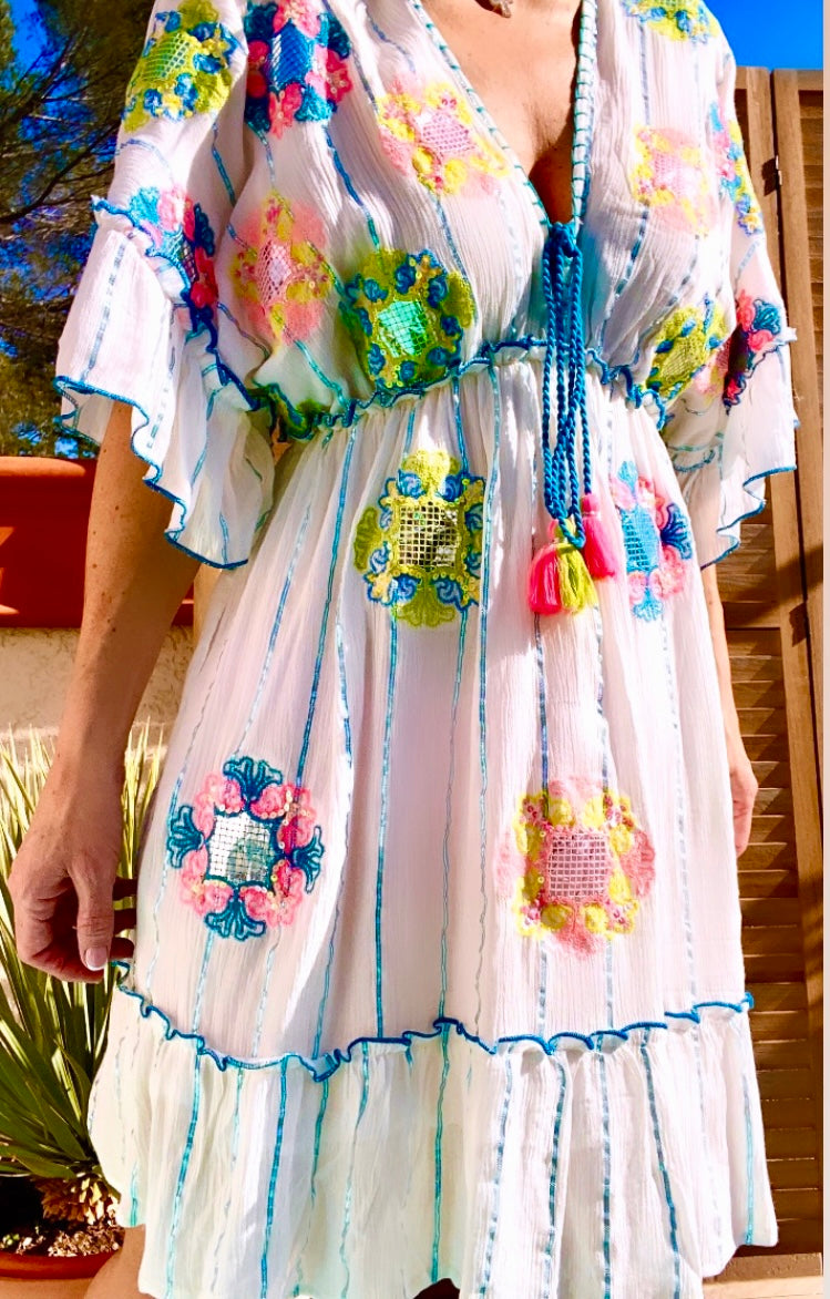 Turquoise LOLITA bohemian dress