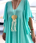 Charger l'image dans la visionneuse de la galerie, Robe longue turquoise DIVINE
