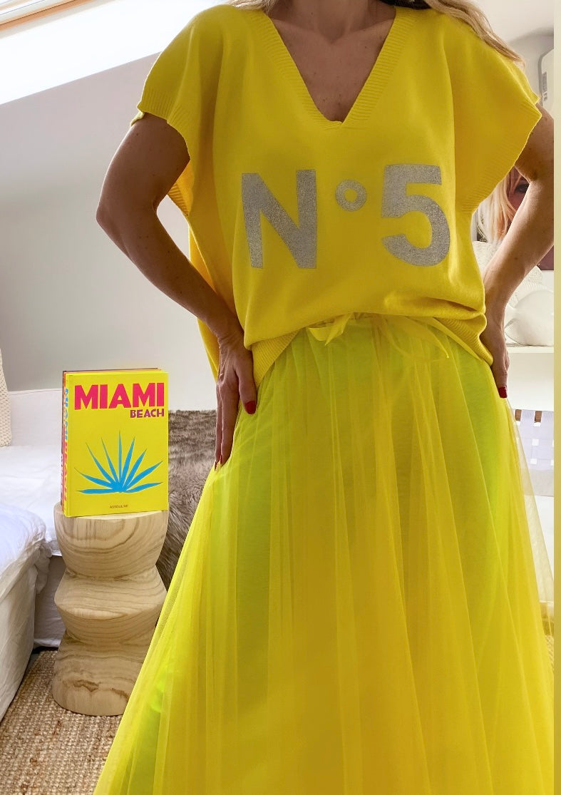 Neon yellow tulle skirt NINI 2 sizes