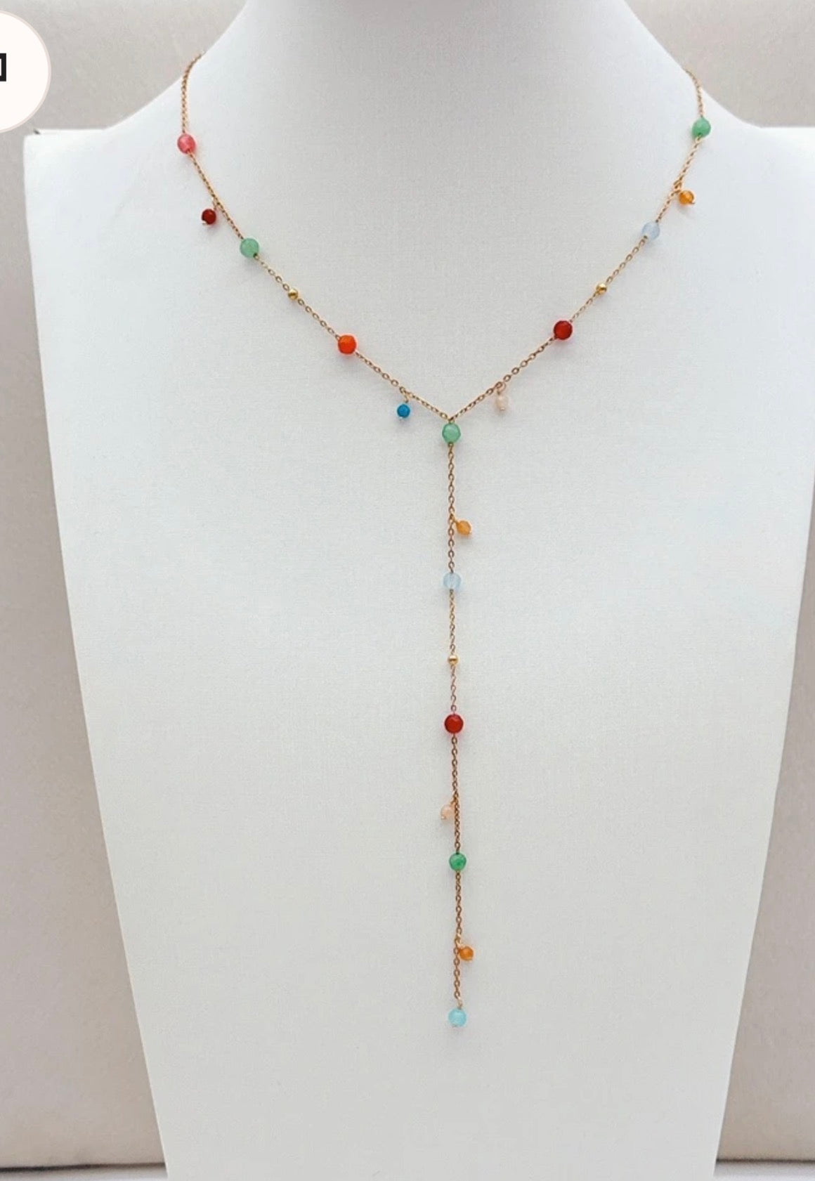 Collier Goutte d'Eau CHLOÉ – Perles Multicolores & Doré Bohème♥️✨