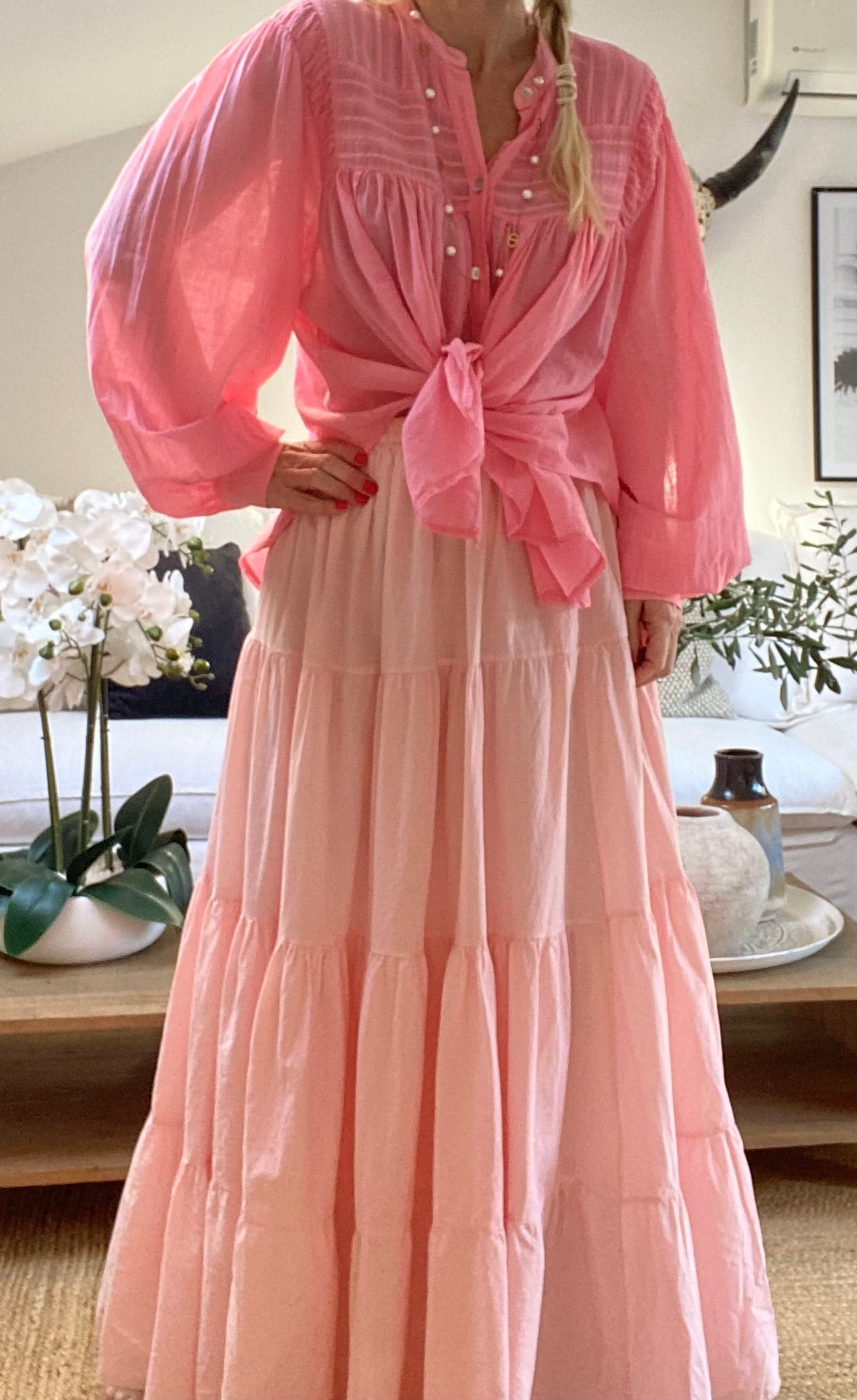 Pink LILOU cotton petticoat