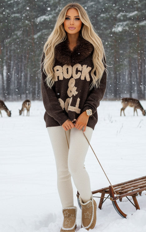 Pull col fourrure ROCK&Roll