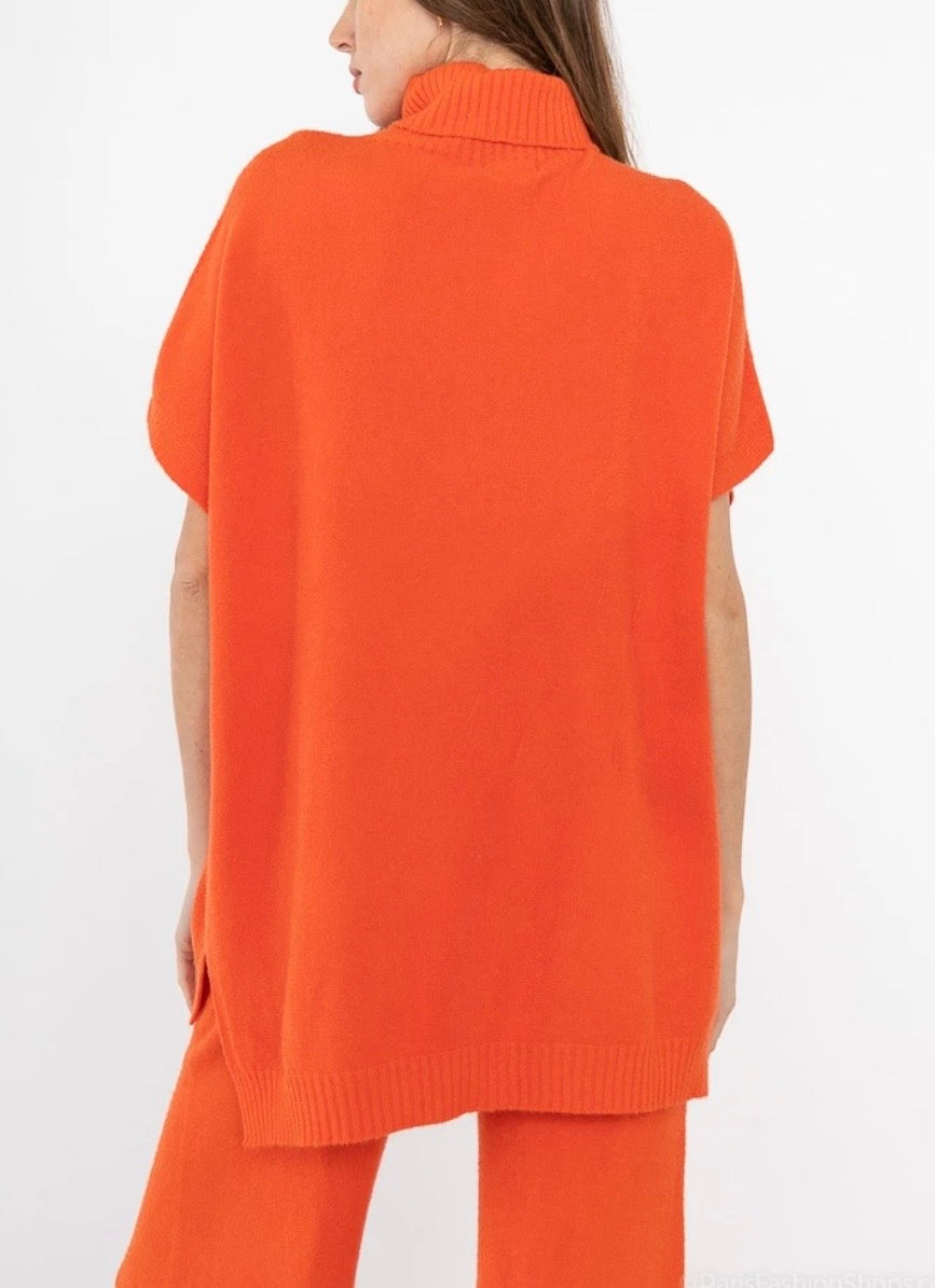 Pull Col Roulé MAYFAIR – Effet Cachemire oversize🧡
