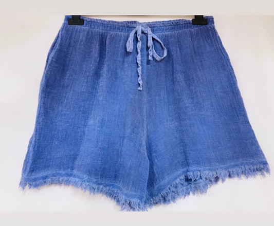Short lin/coton bleuj jean MARYLINE