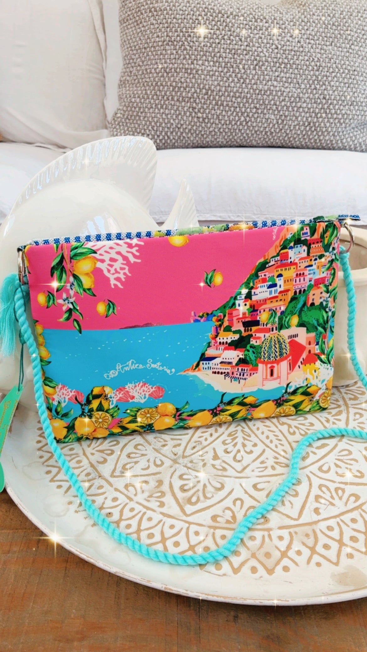 Sac bandoulière perles LEMON