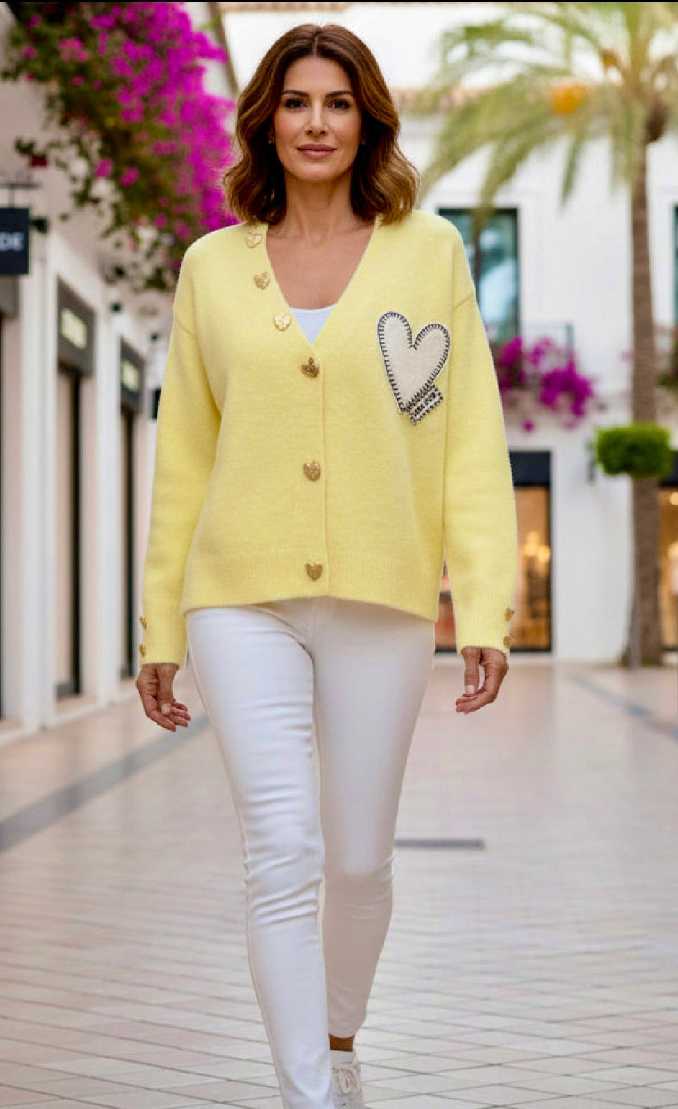 Gilet laine avec cœur brodé BELLA