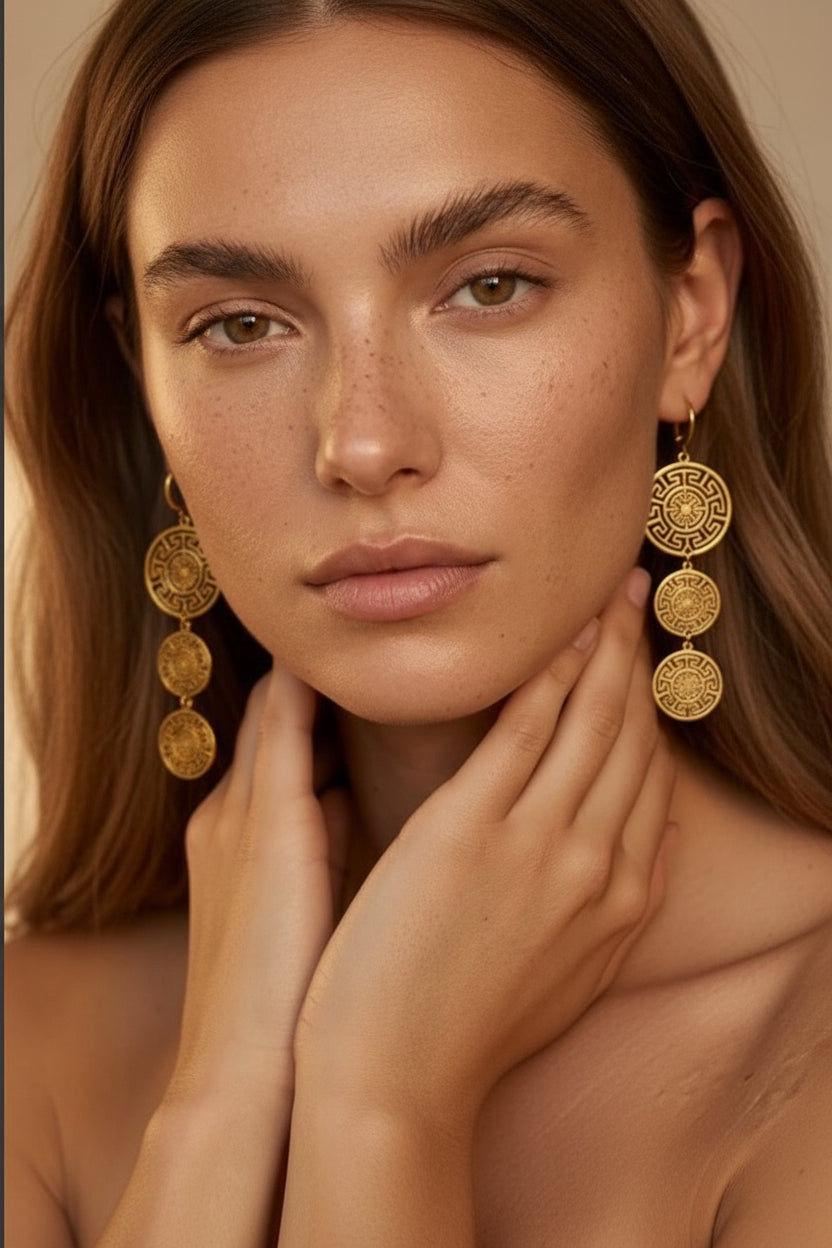 Boucles d'Oreilles Dorées Ethniques LEÏLA – Style Gipsy Bohème