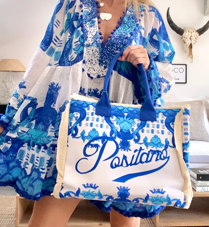 Robe tunique bleue SANTORINI