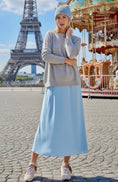 Charger l'image dans la visionneuse de la galerie, Jupe fluide viscose Bleue NICOLETTA
