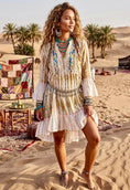 Load image into Gallery viewer, Robe Gypsy Bohème AURORE ✨ Coton Tie & Dye Broderies Artisanales
