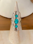 Load image into Gallery viewer, Silver and turquoise ring and CANYON
