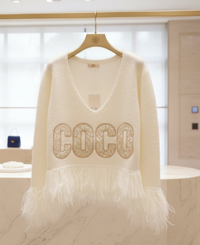 Pull maille col V  COCO