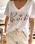 Load image into Gallery viewer, Tee shirt coton ROCK FLOWERS  2 tailles
