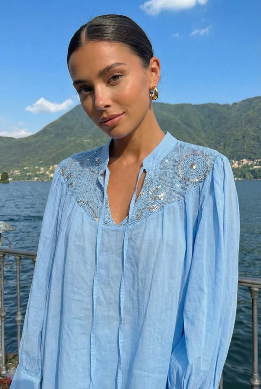 Blouse brodée OCÉANE