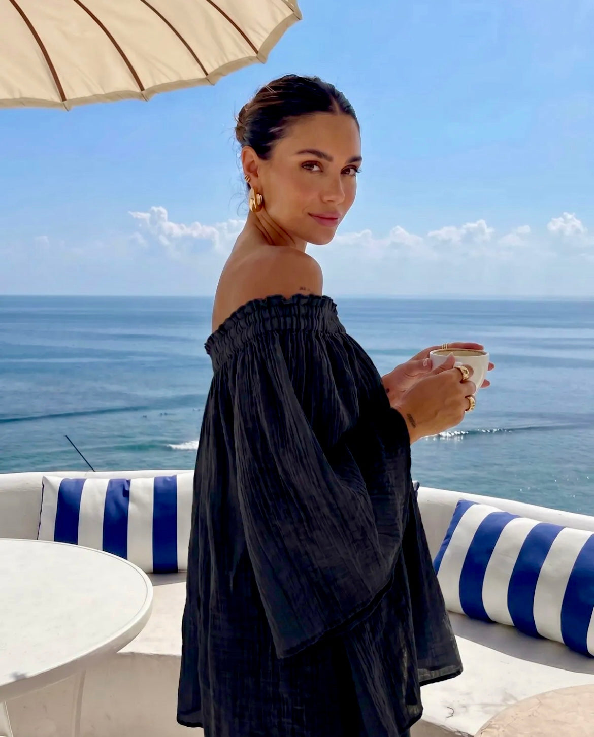 Blouse Bustier Coton NAIA – Top Élastique Bohème Chic Femme | Resort Été