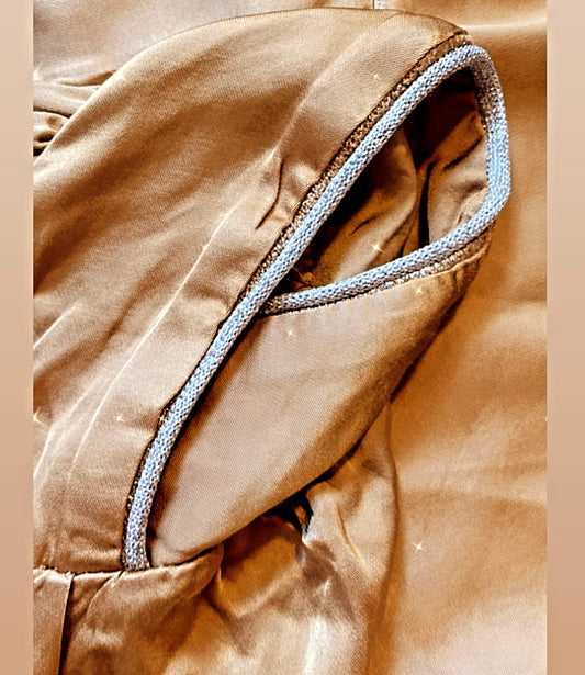 MILA mocha silk blouse