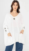 Load image into Gallery viewer, White stars sweater CAMBRIDGE
