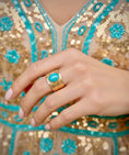 Charger l'image dans la visionneuse de la galerie, Bague Or & Turquoise SALAMA | Style Boho-Gypsy
