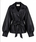 Charger l'image dans la visionneuse de la galerie, Veste SAMANTHA — Blouson Simili Cuir Manches Ballon & Ceinture
