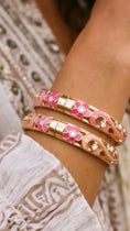 Load image into Gallery viewer, Duo Bracelets Ethniques Roses & Or ZAHRA | Style Gypsy Bohème
