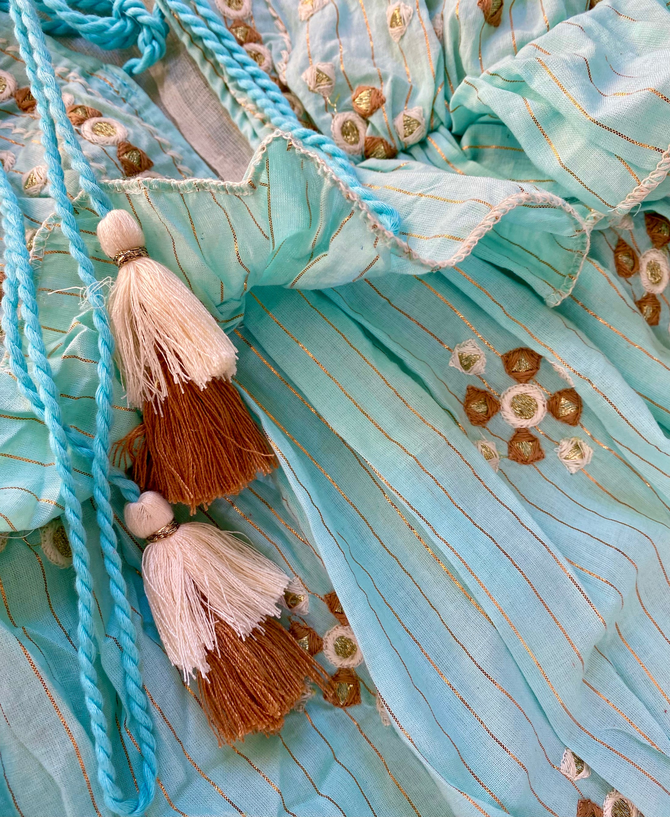 Robe longue bohème turquoise  VALENTINA