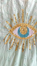 Load and play video in Gallery viewer, LUCKY eye aqua English embroidery shirt
