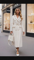 Load and play video in Gallery viewer, MATHILDE — Robe longue Manteau Crème chic
