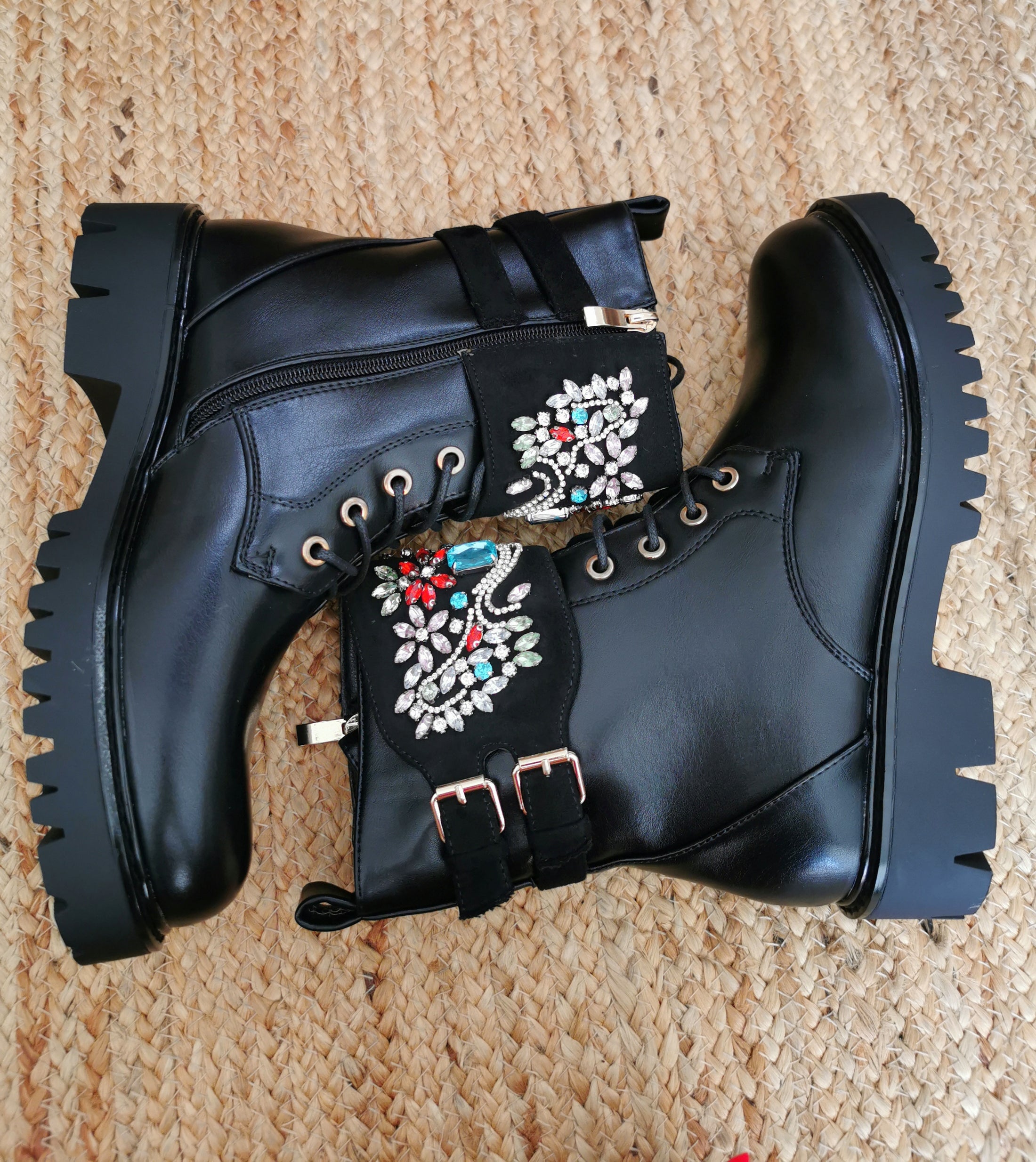 bottines army STRASS COLORS