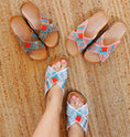 Load image into Gallery viewer, white TORY crossover sandals
