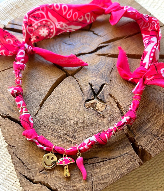 pink bandana necklace CANNES